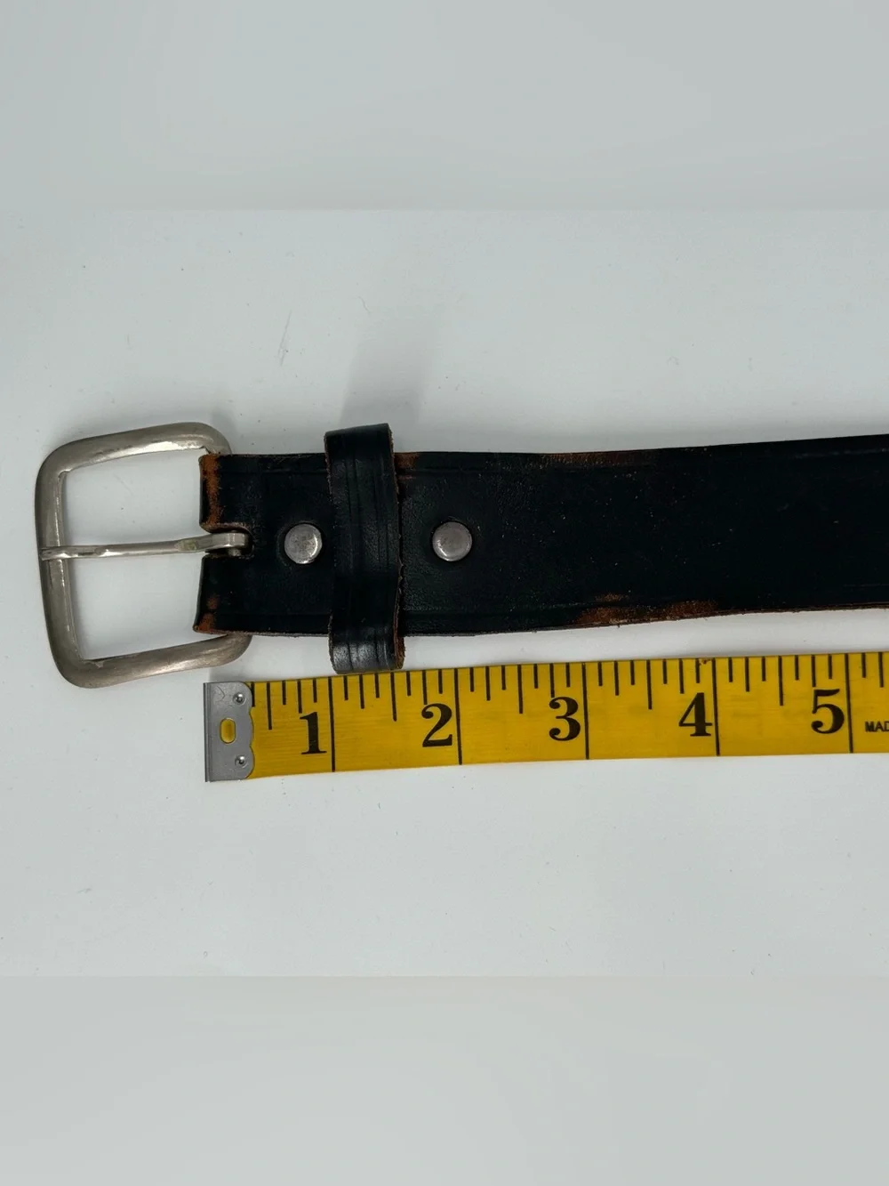Vintage Workwear Casual Streetwear Black‎ Leather Belt 40